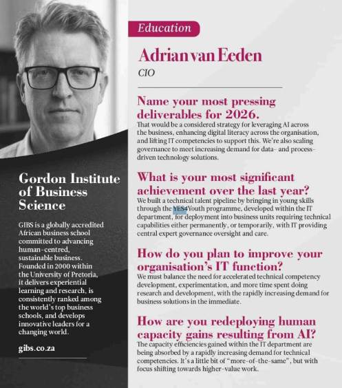 Education: Adrian van Ecden: CIO